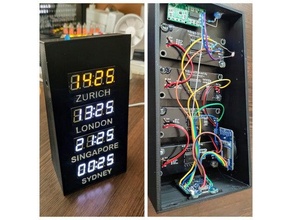 clock highly accurate automatically adjusted esp8266 rtc time timezone timezones worldclock 3d print model - Mito3D