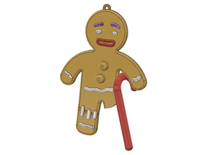 gingerbread man shrek candy cane muffi 3d print model - Mito3D