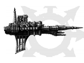 kaos gezegen katil savaş filosu gotik bfg Warhammer 40k cinler Uzay denizciler arka plan programı motor 3d print model - Mito3D
