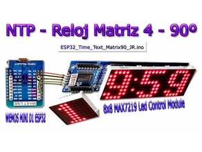 reloj texto LED monitor configurado 8x8 matriz montar bricolaje diy caso funda 3d print model - Mito3D
