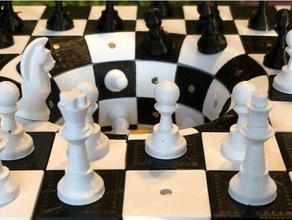 non euclidean ajedrez tablero agujero gusano catenoide conjunto 3d print model - Mito3D