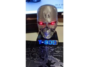 Terminator Kopf USB Hafen t800 Halter Unterstützung 3d print model - Mito3D