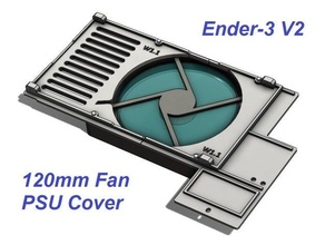 ender-3 v2 120mm fan psu cover - split fit buildplate mount creality ender 3 power supply unit 3d print model - Mito3D