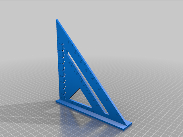 vitesse carré métrique impérial angle mètre Charpentier charpente mesure dispositif outil règle outils Triangle bois travail 3D print model - Mito3D
