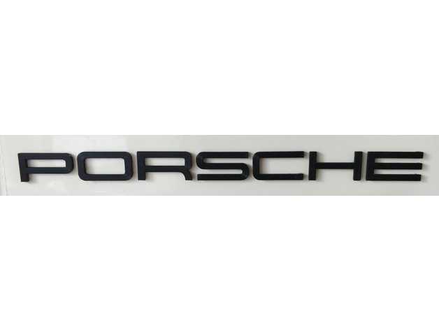 Porsche logo harfler orijinal boyut 3D print model - Mito3D