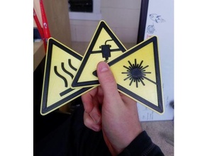lab style warning signs - multiple 3d printing biohazard caution explosive fablab ftijpi holder laboratory laser photography radiation 3d print model - Mito3D