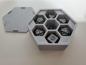 dice hex box v1 d6 tray dnd mini miniature prop dungeons dragons dungeon gaming 3d print model - Mito3D