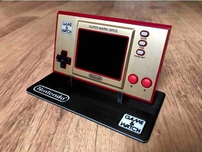 game watch display stand base - large small model 35th anniversary color screen presentoir super mario bros 3d print model - Mito3D