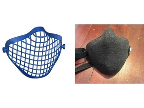 3d printed mask shell holes stitching cloth covid-19 covidmask 3d print model - Mito3D