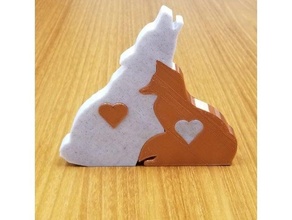 fox + wolf love gift anniversary art gifts romance sweetheart valentine valentines day 3d print model - Mito3D
