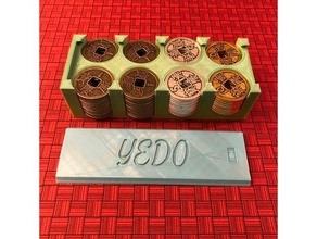Yedo deluxe metallo moneta caddy titolare supporto gioco tavolo monete 3d print model - Mito3D