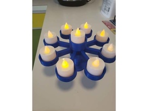 tealight menorah chanukah chanukia chanukkah giudaismo candela titolare supporto 3d print model - Mito3D