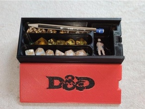 dnd box - dice pencil miniature holder case dungeons dragons 3d print model - Mito3D