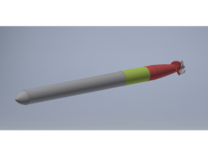 10mm diámetro torpedo rc submarino u boat 3d print model - Mito3D