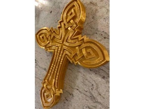 ornate cross celtic cross ornate 3d print model - Mito3D
