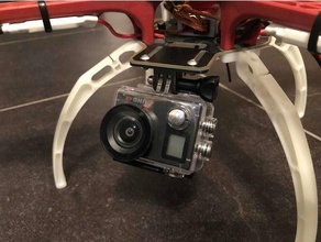 dji f450 Rueda llamas gopro undermount cámara acción aéreo fotografía zumbido 3d print model - Mito3D