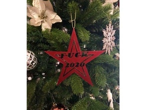Natale stella fu2020 2020 palla decorazione decorazioni ornamento ornamenti albero coronavirus covid 19 Fanculo 3d print model - Mito3D