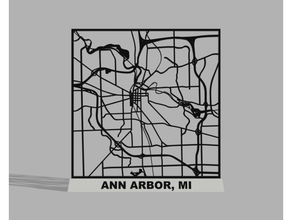 ann arbor standing map 3d print model - Mito3D