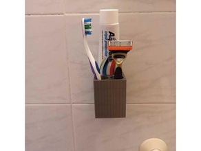 bathroom organizer holder shaving foam tooth paste toothbrush 3d print model - Mito3D