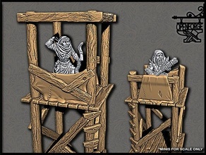 openforge - modular bandit watchtower 28mm dnd dungeon dungeons dragons miniature pathfinder roleplaying rpg scatter terrain wargaming 3d print model - Mito3D