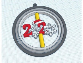Navidad giroscopio 2020 ornamento hilandero versiones Papa Noel snow copo nieve 3d print model - Mito3D