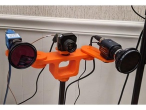 configurable multi camera monter microphone supporter caméra pentuple tripler 3d print model - Mito3D