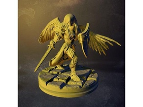 xalicas - lesser idol wildemount solar angel celestial blind critical role deity dnd miniature exandria fallen god justice mini paladin pathfinder rpg tabletop wing wings withered 3d print model - Mito3D