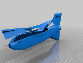 Flypurrz purrz75 gövde ein Bölüm vücut parça uçak uçan kanat fpv yarışçı yarış yüksek verim rc hız 3d print model - Mito3D