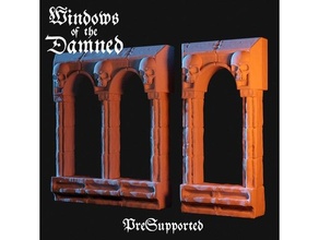 windows damned - single double presupported frostgrave terrain gothic mordheim wargame wargaming warhammer fantasy window 3d print model - Mito3D