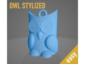 owl character animal easy print pet stylized toy 3d print model - Mito3D