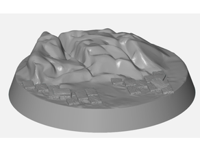 rocky tabletop base 25mm bases games miniatures gaming 3d print model - Mito3D