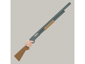 shotgun scaled 28mm tabletop 28mmscale weapon wargame wargaming zonaalfa zona alfa 3d print model - Mito3D