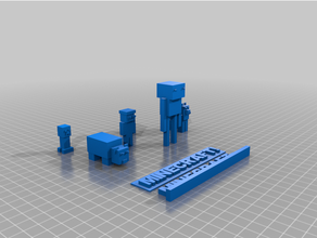 Şirin Minecraft hayvanlar sarmaşık enderman lama panda domuz Steve 3d print model - Mito3D