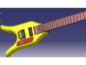 flying microtonal banana guitalele prototype unifinished working king gizz ukulele 3d print model - Mito3D