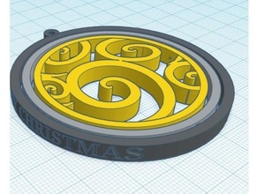 christmas gyro - swirls 3d print model - Mito3D