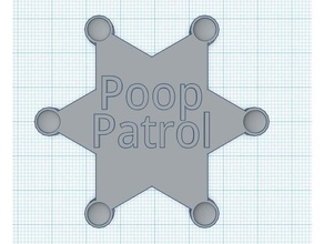 poop patrol badge cat cats funny joke sherrif silly 3d print model - Mito3D