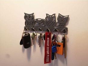 wall key holder - owls 3d print model - Mito3D