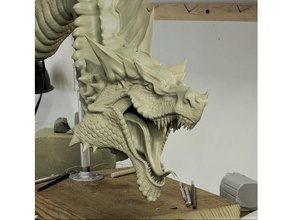 dragon bust dnd miniature dungeons dragons freecad miniatures 3d print model - Mito3D