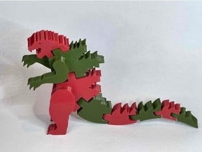 2 colore flessibile zilla Godzilla 3d print model - Mito3D
