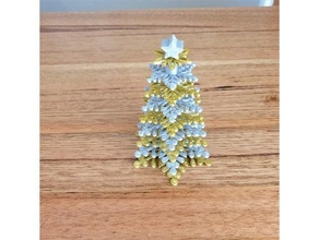 snowflake christmas tree ornament decoration easy gift navidad noel support pretty xmas 3d print model - Mito3D