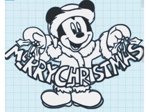 Mickey joyeux Noël mur art multi impression décoration 3d print model - Mito3D