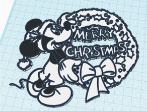 mickey merry christmas wall art 2 3d print model - Mito3D