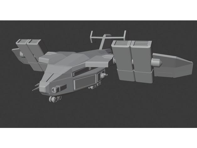 6mm vtol cargo carrier command variant aircraft scifi 3D print model - Mito3D