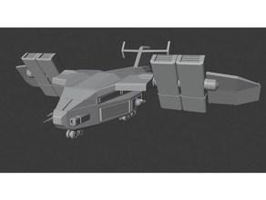 6mm vtol cargaison transporteur commander variante avion scifi 3d print model - Mito3D
