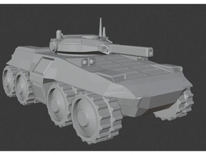 6mm ışık tekerlekli tank afv bilimkurgu savaş oyunu 3d print model - Mito3D