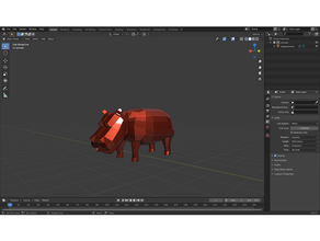 hippopotamus poly animals toy 3d print model - Mito3D