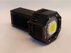 100w ultra compactar portátil conduziu lanterna bateria holofote Alto leds luz tocha lipo 3d print model - Mito3D