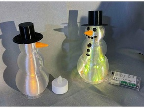 Schneemann Vasemode Weihnachten LED Licht Streifen mas Ornament 3d print model - Mito3D