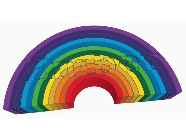 arcobaleno pronto dipingere 3D print model - Mito3D