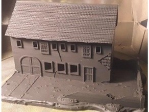 15mm normandy barn flames war fow wwii 3d print model - Mito3D